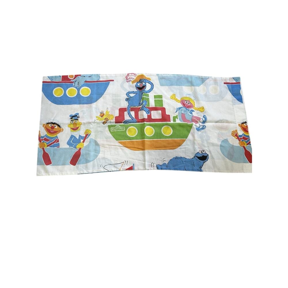 Sesame Street Kids Pillowcase Cookie Monster Ernie Bert Grover Boats 36x16